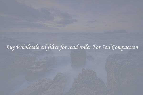 Buy Wholesale oil filter for road roller For Soil Compaction