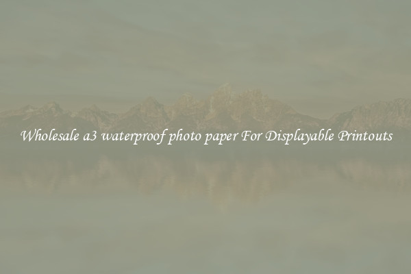 Wholesale a3 waterproof photo paper For Displayable Printouts