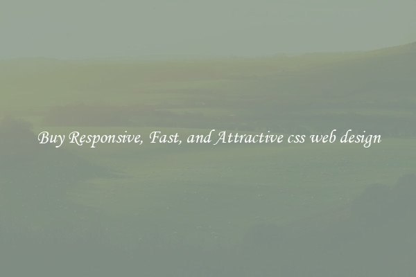 Buy Responsive, Fast, and Attractive css web design