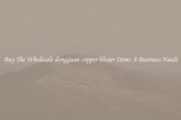 Buy The Wholesale dongguan copper blister Items A Business Needs