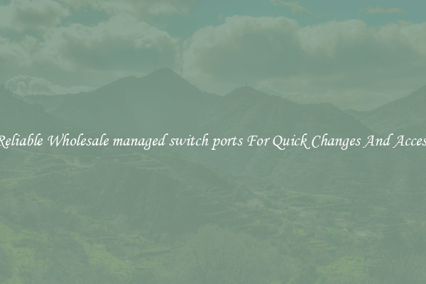 Reliable Wholesale managed switch ports For Quick Changes And Access
