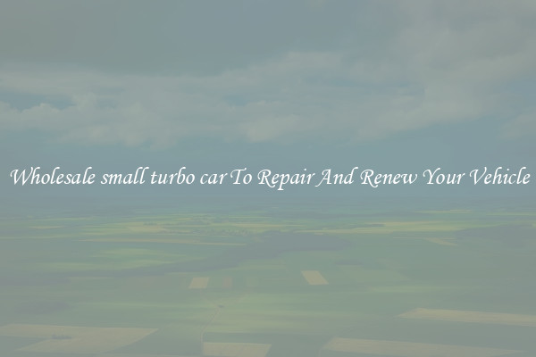 Wholesale small turbo car To Repair And Renew Your Vehicle