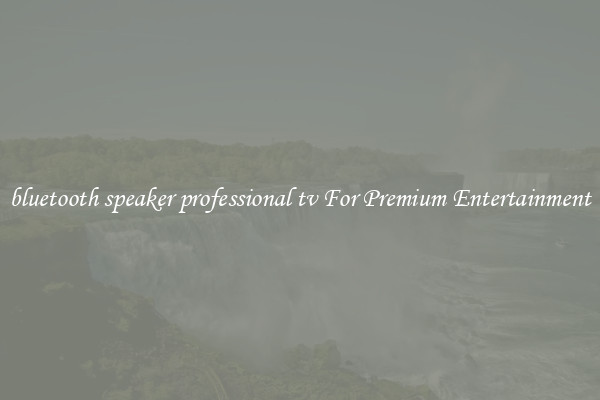 bluetooth speaker professional tv For Premium Entertainment